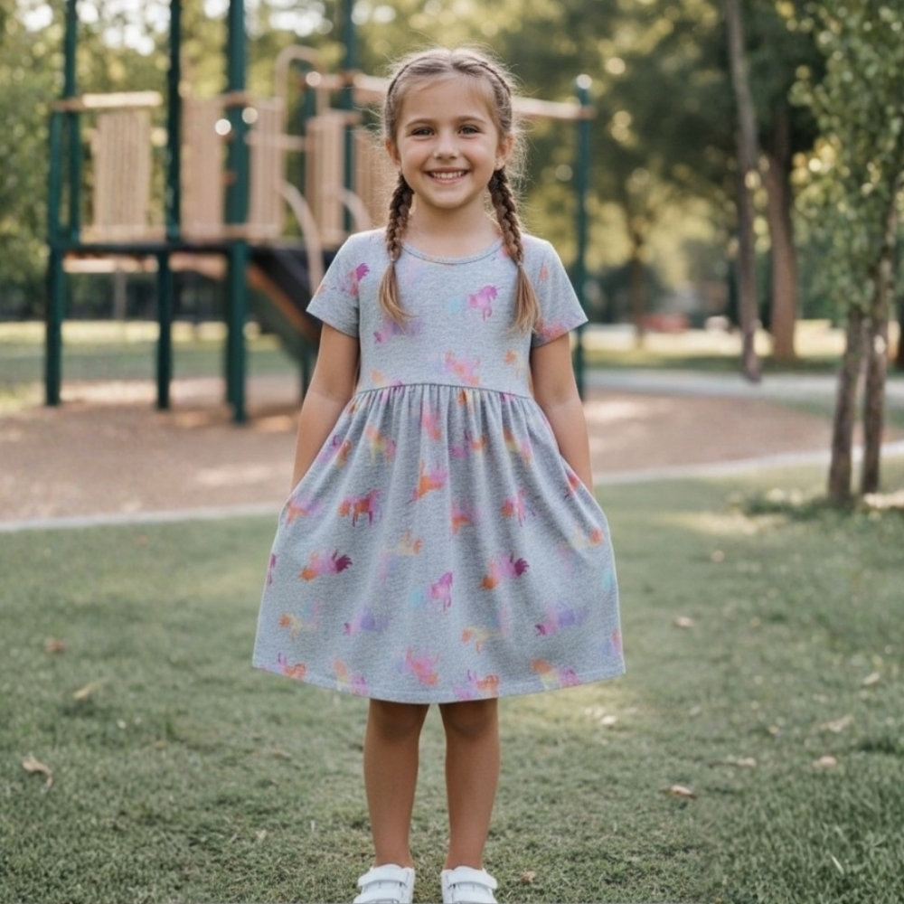 Wonder Nation Unicorn Play Dress with Pockets